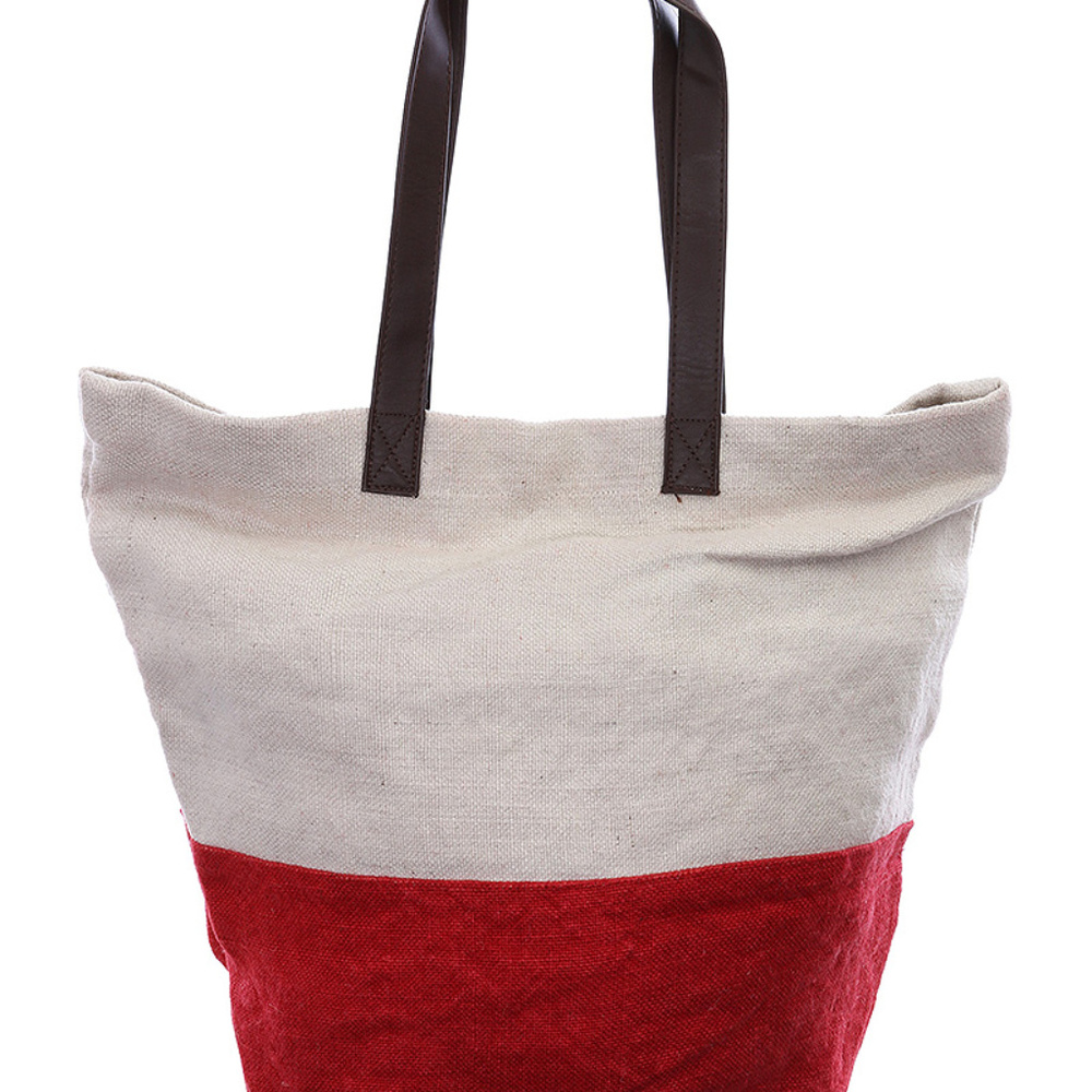 LINEN WOVEN BEACH TOTE SUMMER VACATION